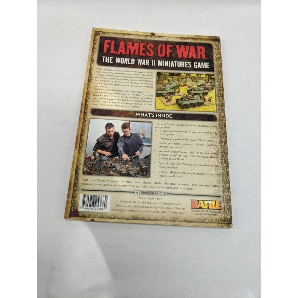 Lot Of (2) Flames Of War World War II Miniatures Game Rulebooks Hardcover Mini